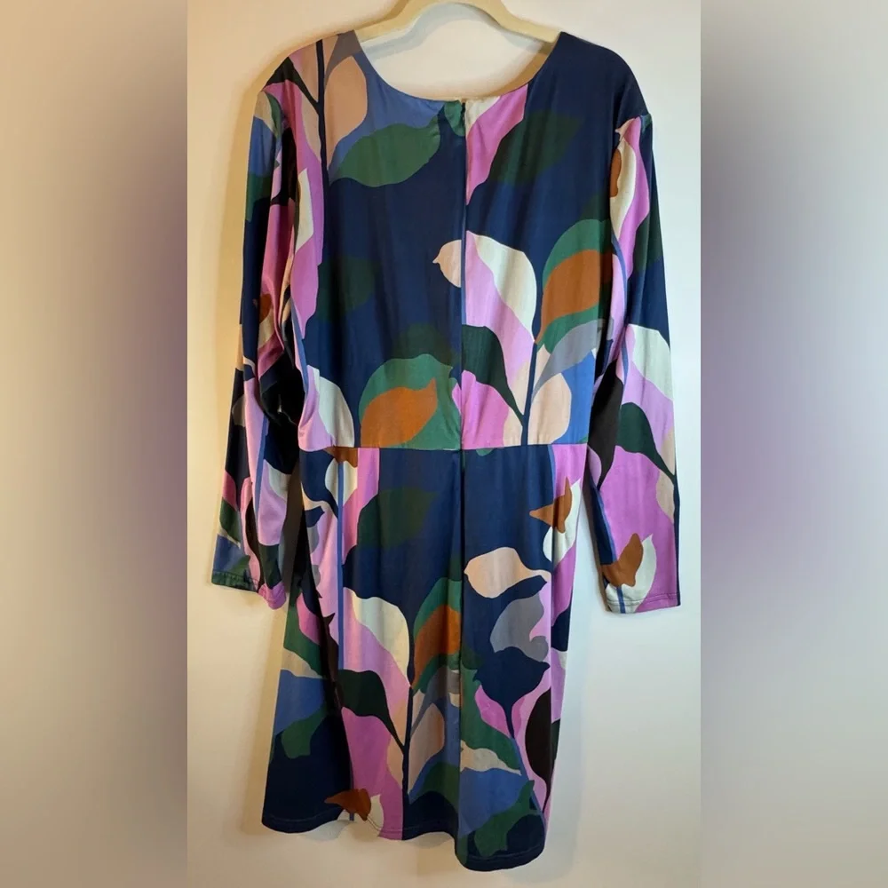 Hutch Anthropologie Long Sleeve Faux Wrap Abstract Dress Stretch Size 3XL - Picture 4 of 9